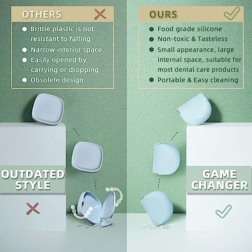 2 Pack Silicone Retainer Case with Lanyard Soft Slim Cute Aligner Case Holder Dental Thin onbuwws uk supplements