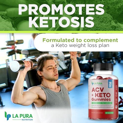 LaPura ACV 1000 mg + Keto Gummies for Weight Loss, 60 Gummies - 1000 mg Apple Cider LaPura uk supplements