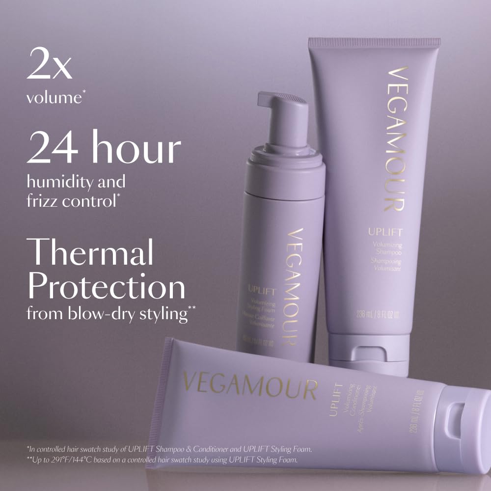 VEGAMOUR UPLIFT Volumizing Styling Foam, For fine, flat & thinning hair, Provides Volume & Resists Humidity, Non Sticky Formula, Bouncy Soft Hair VEGAMOUR uk supplements