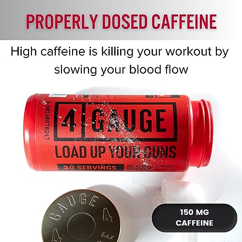 4 Gauge Natural Preworkout Without The Jitters | 30 Servings | Nitric Oxide Booster 4 Gauge uk supplements