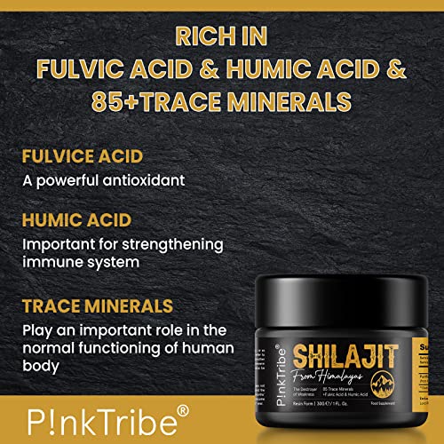 Shilajit Resin, Original Himalayan Shilajit 30g - Gold Grade 100% Pure, Rich in Fulvic P!nkTribe uk supplements