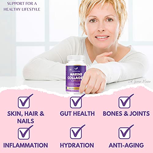 High Strength Marine Collagen Tablets - Skin, Hair, Nails & Joints - Fortified with Hyaluronic Acid Euphoria Bliss uk supplements