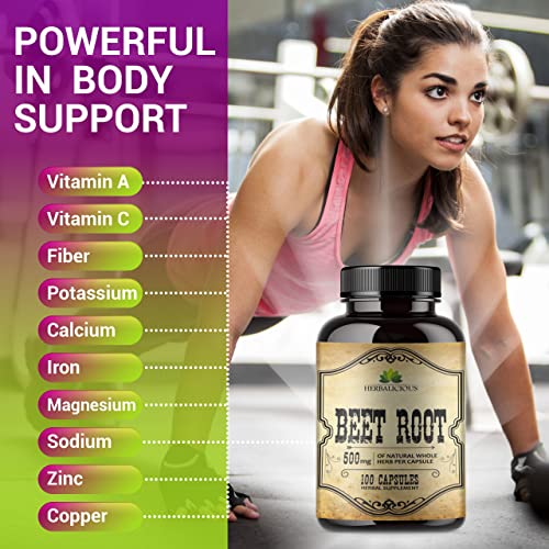 HERBALICIOUS Beet Root Capsules - Herbal Supplement for Athletic Performance HERBALICIOUS uk supplements