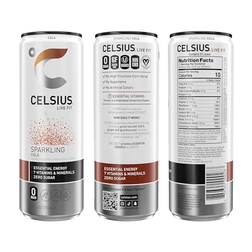 CELSIUS Sparkling Cola, Functional Essential Energy Drink 12 Fl Oz (Pack of 12) CELSIUS uk supplements