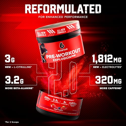 Six Star Pre-Workout Explosion 2.0 Fruit Punch - Pre-Workout Powder, Explosive Energy Six Star uk supplements