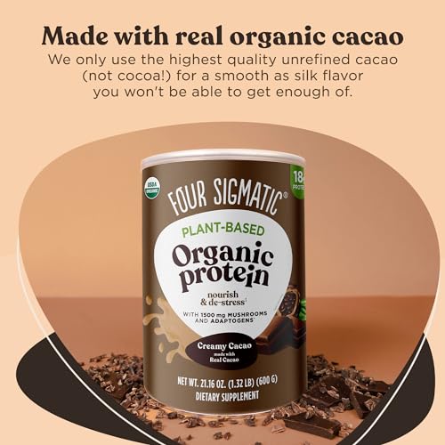 Four Sigmatic Organic Plant-Based Protein Powder Creamy Cacao Protein with Lion’s Mane Four Sigmatic uk supplements