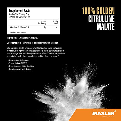 Maxler 100% Golden Citrulline Malate Powder - Vegan L-Citrulline DL-Malate 2:1 Amino Acid Maxler uk supplements