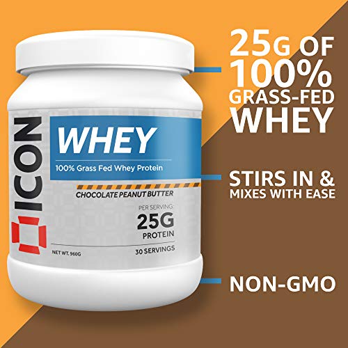 ICON Nutrition Whey Protein Powder 960g, 30 Servings - Chocolate Peanut Butter ICON Nutrition uk supplements