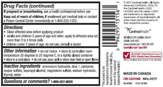 Leader Mineral Ice Blue Gel, Menthol 2%, Pain Relief Gel, Topical Analgesic, for Muscle Pain, Backache, Arthritis & Sport Injuries, for Adults and Kids 2+, Compare to Mineral Ice, 8 oz Leader uk supplements