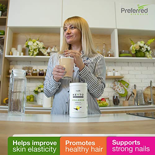Keto Collagen Protein Powder with MCT Oil – Keto and Paleo Friendly Grass Fed Preferred Elements uk supplements