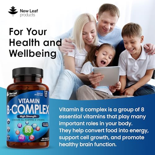 Vitamin B Complex - 365 Small Tablets (One Year Supply) High Strength All 8 B Vitamins NEW LEAF PRODUCTS uk supplements