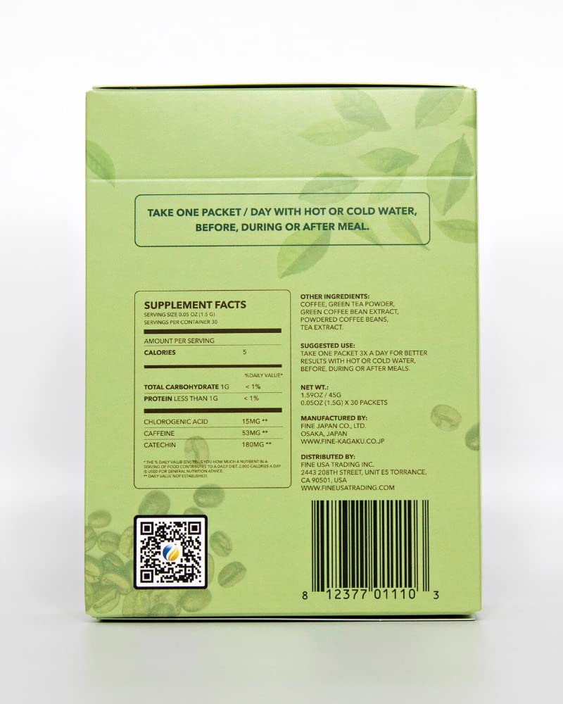Fine USA Green Tea & Coffee | Clean Energy & Focus | Boost Metabolism | Catechins FINE USA uk supplements