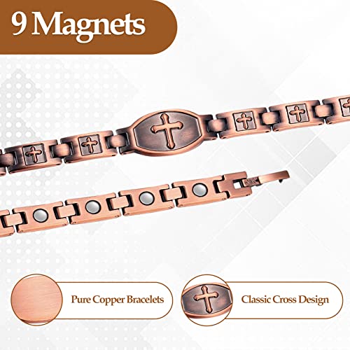 Jecanori Copper Bracelets for Women,Classic Magnetic Copper Bracelet,Valentine's Day Jecanori uk supplements