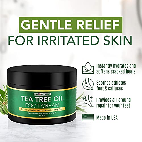 Tea Tree Oil Foot Cream For Dry Cracked Heels Repair - Natural Foot Cream For Dry Cracke USA Naturals uk supplements