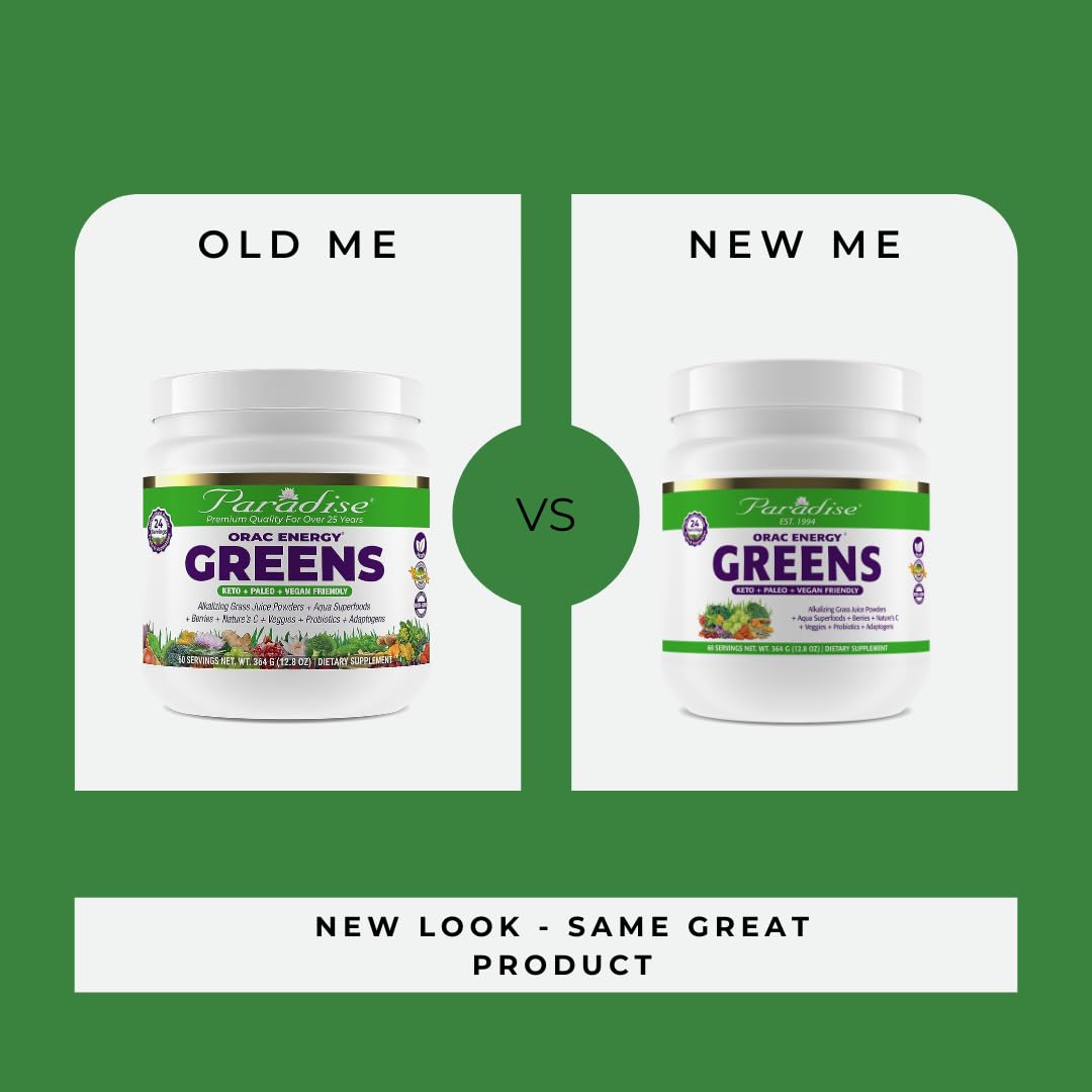 Paradise ORAC Energy Greens Powder Extract, Super Antioxidants, Probiotics for Gut Paradise Herbs uk supplements