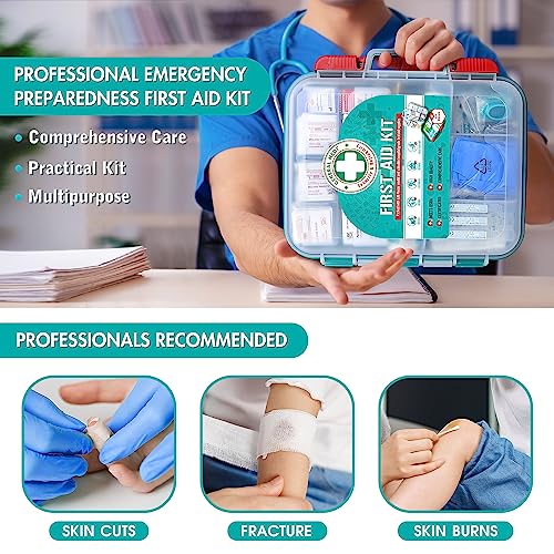 General Medi 420 Pieces Professional First Aid Kit - HardCase First Aid Box - Contains General Medi uk supplements