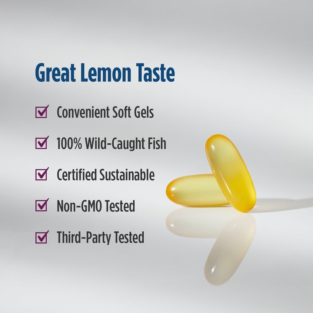 Nordic Naturals Complete Omega-D3, Lemon Flavor - 120 Soft Gels - 565 mg Omega-3 + 70 mg GLA + 1000 IU Vitamin D3 - EPA & DHA - Healthy Skin, Cognition, Positive Mood - Non-GMO - 60 Servings Nordic Naturals uk supplements