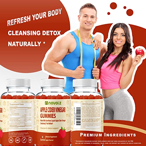 NOVALZ Apple Cider Vinegar Gummies for Weight Control, Detox, & Cleanse, 500mcg ACV NOVALZ uk supplements