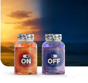 PSICÓESPACIO ON & Off Day & Night Supplement Bundle – Natural Energy with Ashwagandha + Sleep Aid with Melatonin & L-Theanine for Adults, Focus, Relaxation & Mood Support, 60 Count Each OFF BY PSICOESPACIO uk supplements