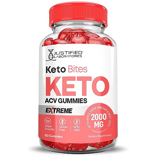 Keto Bites Keto ACV Gummies Extreme Formula 2000MG Vegan Non GMO with Pomegranate Justified Laboratories uk supplements