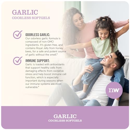NatureWise Garlic Odorless Softgels 1500mg Support Teeth & Immune System Health NatureWise uk supplements