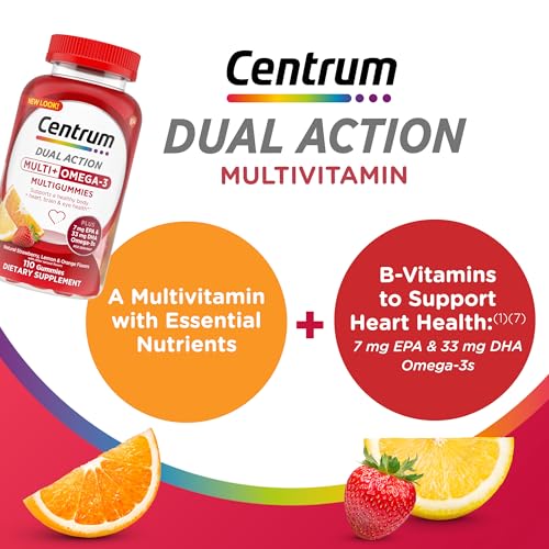 Centrum MultiGummies Multi+ Omega 3 Dual Action, Adult Multivitamin, Multivitamin/Multimineral/Omega 3 Centrum uk supplements