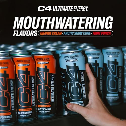 C4 Ultimate Sugar Free Energy Drink 16oz (Pack of 12) | Arctic Snow Cone | Pre Workout Cellucor uk supplements