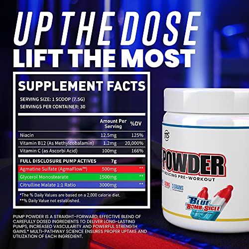 MAN Sports Pump Powder Blue Bombsicle - Stimulant Free Pre Workout Drink MAN Sports uk supplements