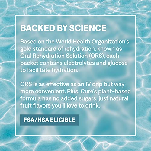 Cure Hydrating Plant Based Electrolyte Mix | FSA & HSA Eligible | Powder for Dehydration Cure Hydration uk supplements