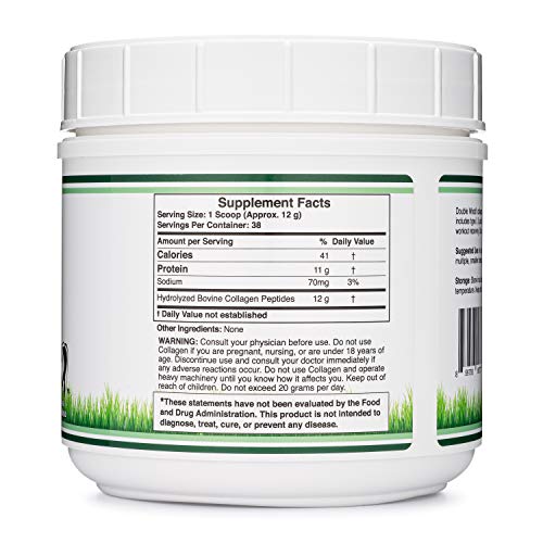 Collagen Peptides Powder - Hydrolyzed Collagen, Keto Safe - 16.08oz - Multi Type 1, 2 Double Wood Supplements uk supplements