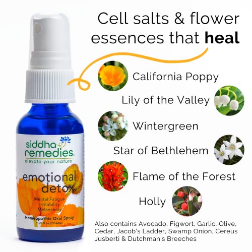 Siddha Remedies Emotional Detox Homeopathic Oral Spray for Melancholy, Irritability Siddha uk supplements