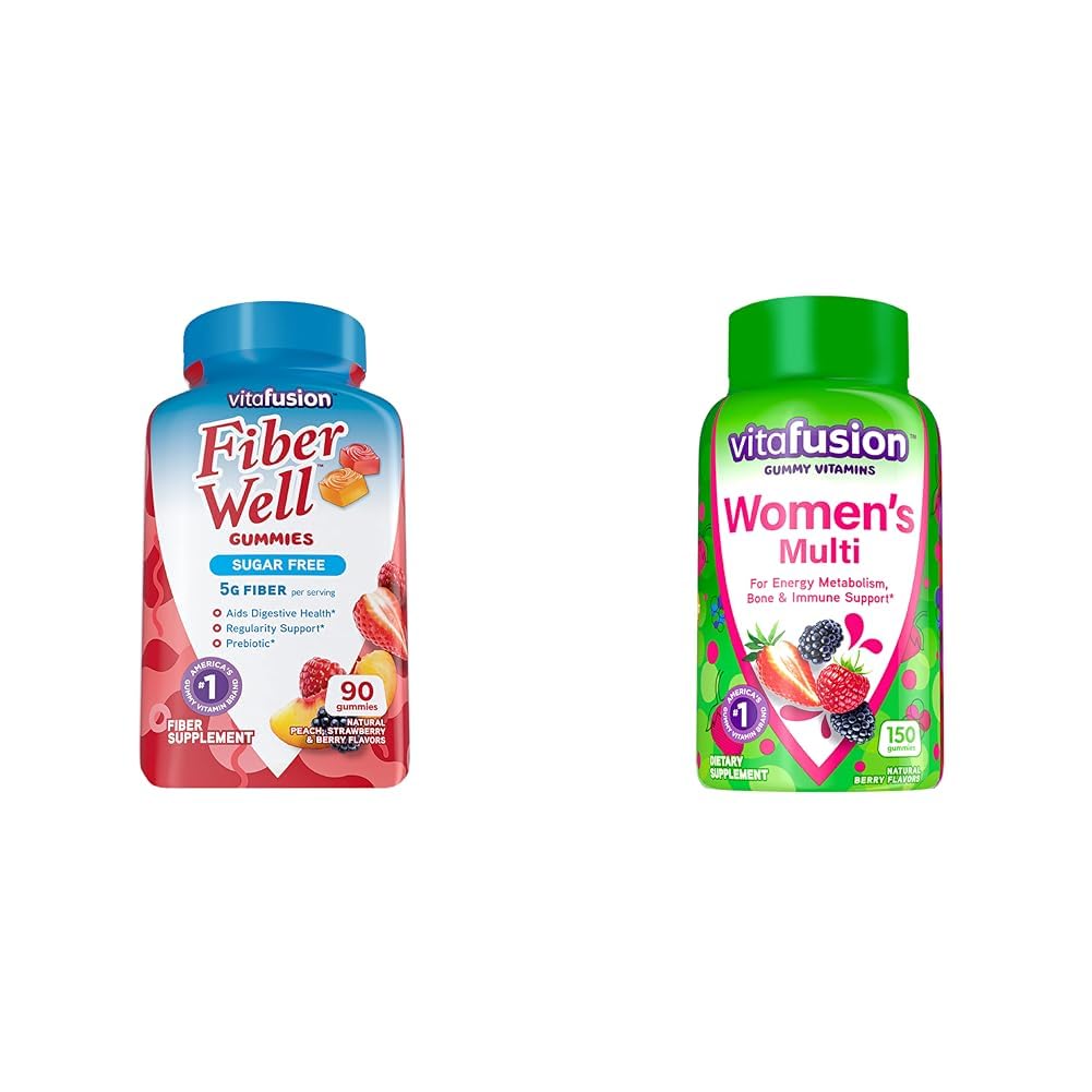 Vitafusion Fiber Well Sugar Free Fiber Supplement & Womens Multivitamin Gummies Vitafusion uk supplements
