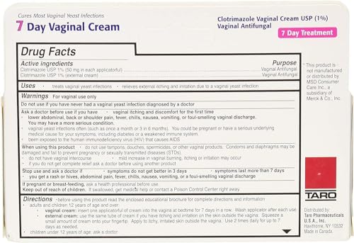 Taro Clotrimazole 7 Vaginal Cream 45 g TARO uk supplements