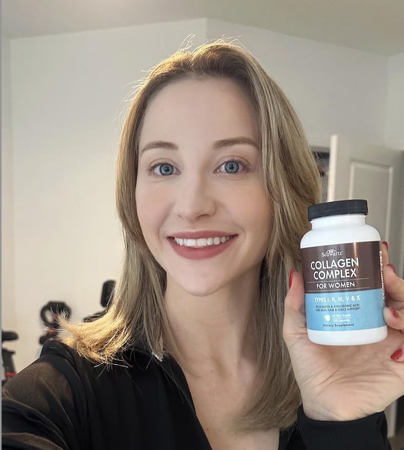 Multi Collagen Pills for Women (Types I II III V X) with Vitamin C Hyaluronic Acid Biotin BioSchwartz uk supplements