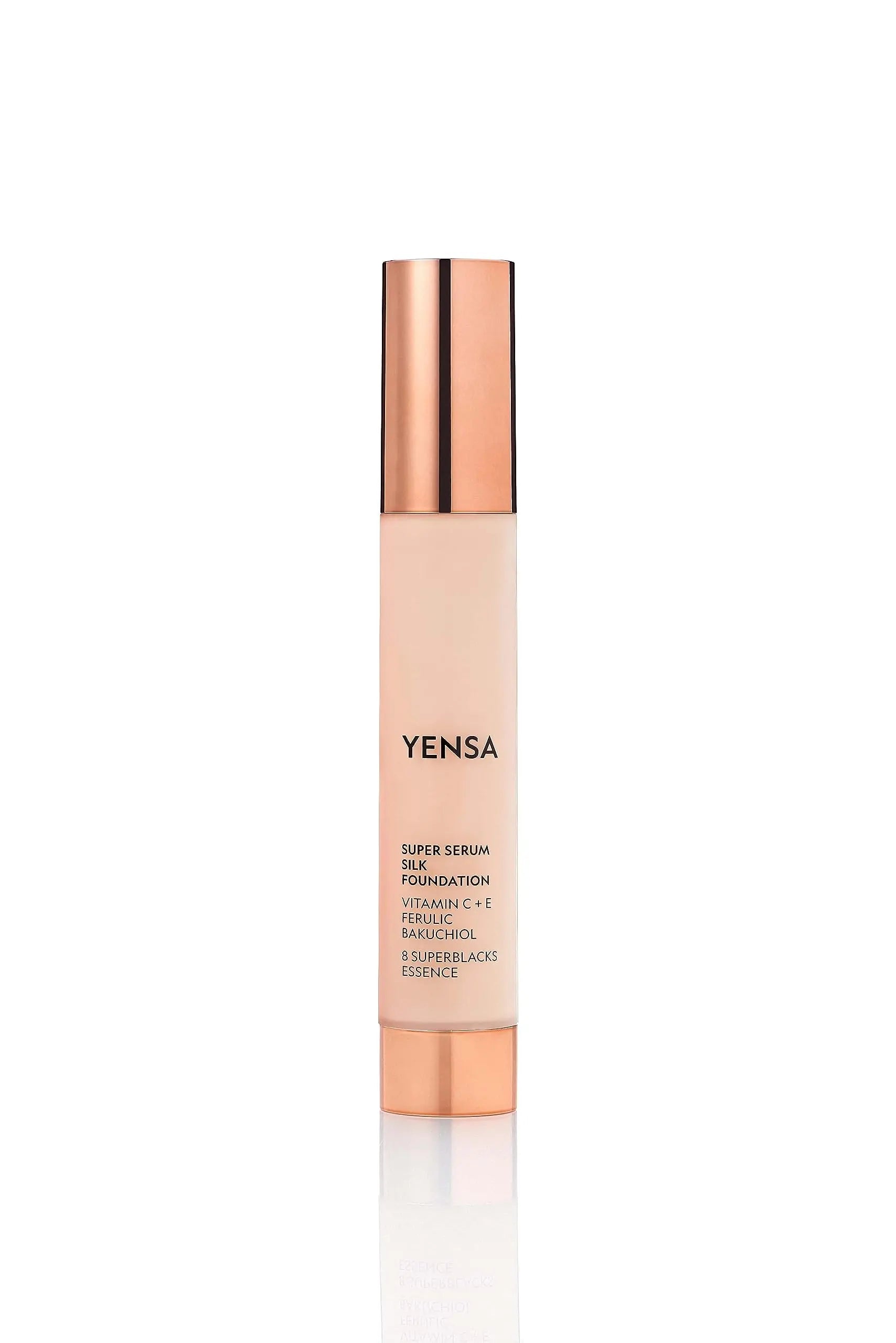 YENSA Serum Foundation Makeup - Super Silk Full Coverage Foundation Enriched with Peptides, Vitamin C & Ferulic Acid to Help Reduce Fine Lines, Wrinkles & Dark Circles - Light 1 (1 oz) YENSA uk supplements