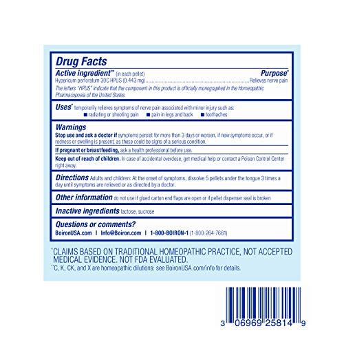 Boiron Hypericum Perforatum 30C Homeopathic Medicine for Relief from Nerve Pain, Toothaches Boiron uk supplements