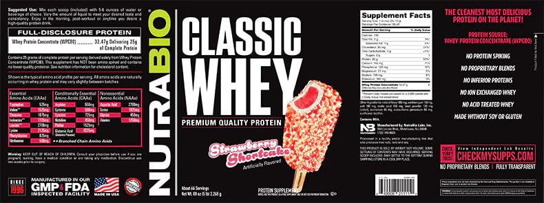NutraBio Classic Whey Protein Powder - No Fillers, Artificial Colors, Preservatives NutraBio uk supplements