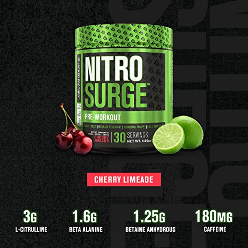 NITROSURGE Pre Workout Supplement - Endless Energy, Instant Strength Gains Jacked Factory uk supplements