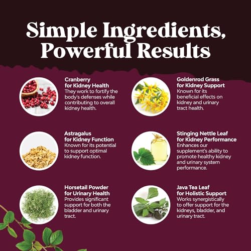 Kidney Support Cranberry Pills for Women and Men - High Strength Kidney Cleanse Detox Natures Craft uk supplements