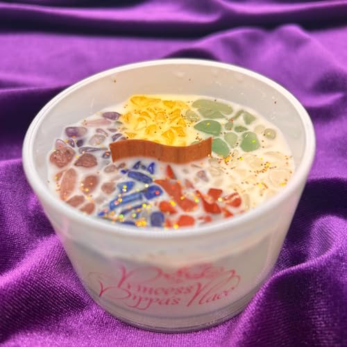 Princess Pippa's Place Healing Candles with Crystals Inside- Natural Soy Wax 7 Stones Crystal Candle Jar Msupps.com uk supplements