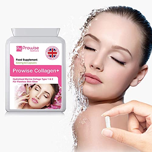 Marine Collagen Type 1 and Type 2 1200mg - 60 Capsules | UK Manufactured PH PROWISE Healthcare uk supplements