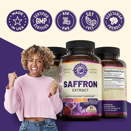 100% Pure Saffron Extract - Metabolism Booster & Natural Appetite Suppressant for Weight Loss WHOLE WORLD WELLNESS uk supplements