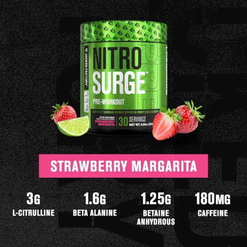 NITROSURGE Pre Workout Supplement - Endless Energy, Instant Strength Gains Jacked Factory uk supplements