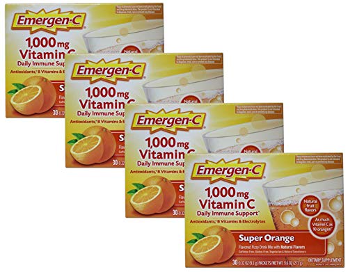 Emergen-C Super Orange Vitamin C - 30 Count (Pack of 4) (Packaging may vary) Emergen-C uk supplements