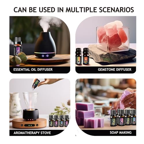 KMSCO Essential Oils Set -Top 16(0.33Fl Oz) Organic Plant Natural Fragrance Scents Blends Oil KMSCO uk supplements