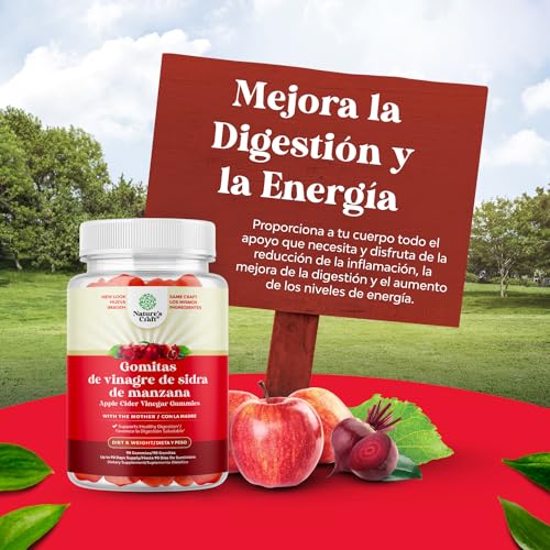 Gomitas ACV de Vinagre de Sidra de Manzana – Suplemento de Energético Natural con la Natures Craft uk supplements