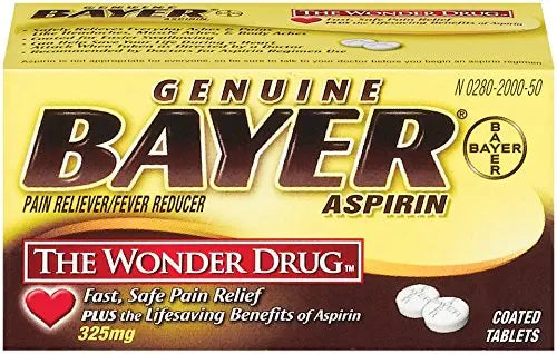Genuine Bayer Aspirin 325mg Tablets, 50-Count (Pack of 2) Bayer uk supplements