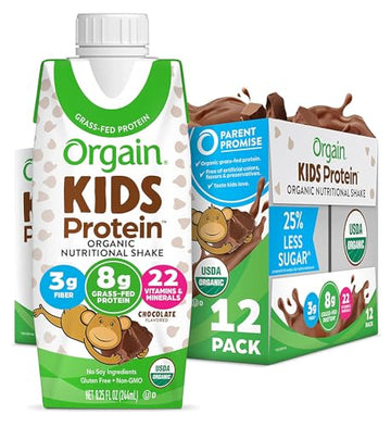Orgain Organic Kids Nutritional Protein Shake, Chocolate - Kids Snacks with 8g Dairy Orgain uk supplements