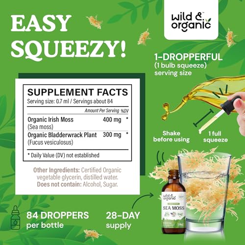 Sea Moss - Organic Sea Moss Liquid Drops - Irish Sea Moss Supplement - Seamoss Wild & Organic uk supplements