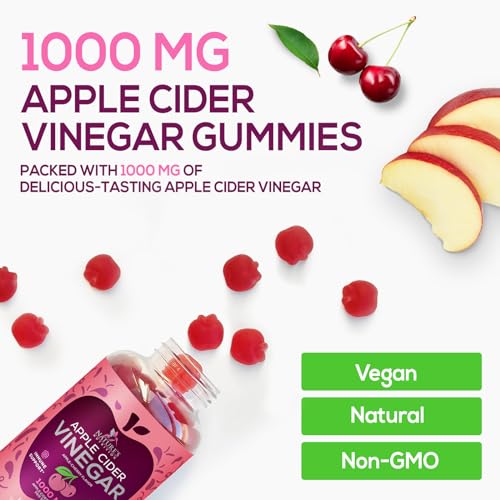 Vegan Apple Cider Vinegar Gummies | Max Strength 1000mg | Gelatin-Free, Vegan, Non-GMO Nature's Nutrition uk supplements